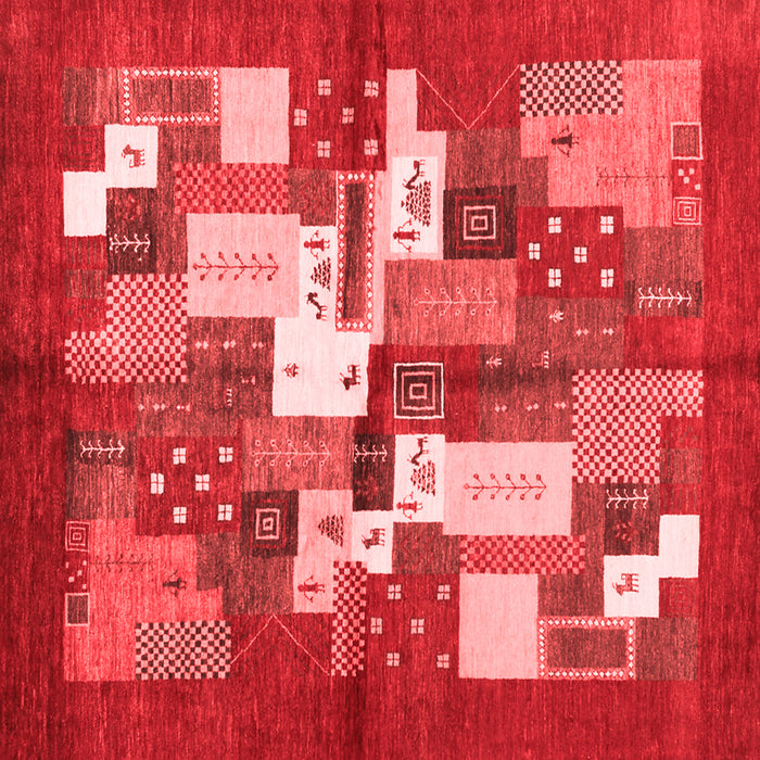 Abstract Red Contemporary Rug, con1577red