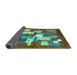 Sideview of Abstract Turquoise Contemporary Rug, con1577turq