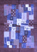 Abstract Blue Contemporary Rug, con1577blu