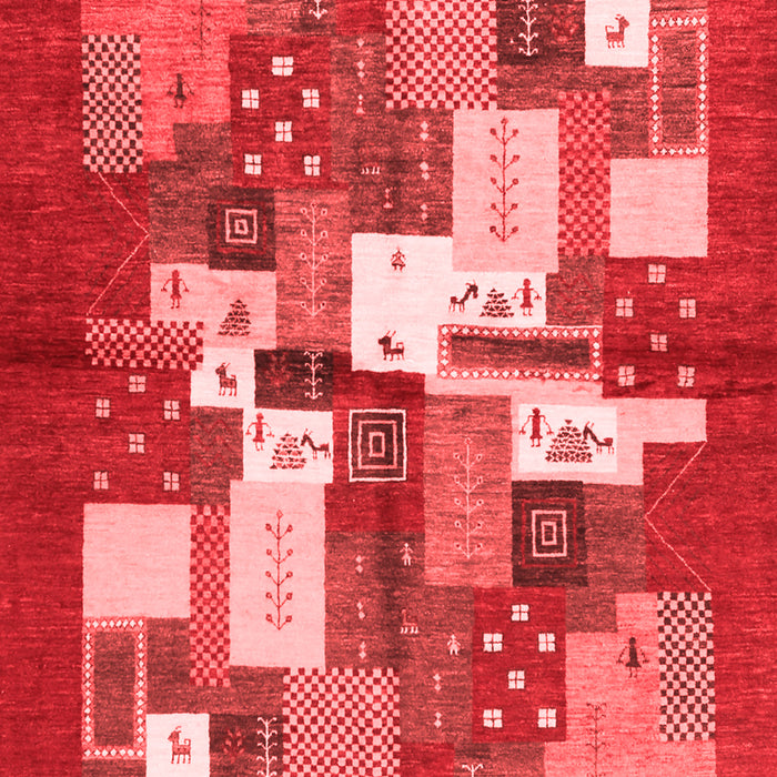 Abstract Red Contemporary Area Rugs