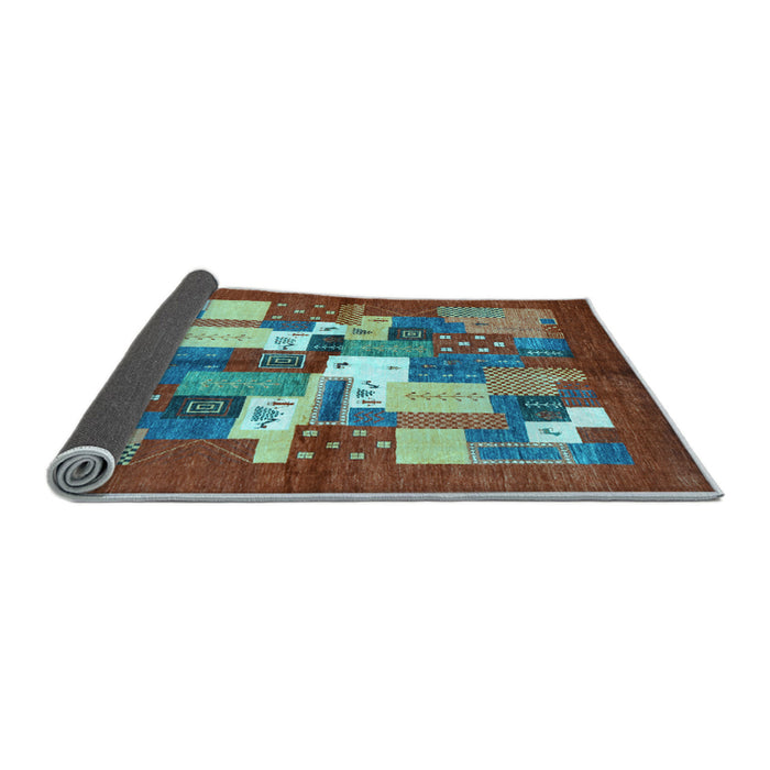 Sideview of Abstract Light Blue Contemporary Rug, con1577lblu