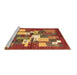 Sideview of Machine Washable Abstract Brown Contemporary Rug, wshcon1577brn