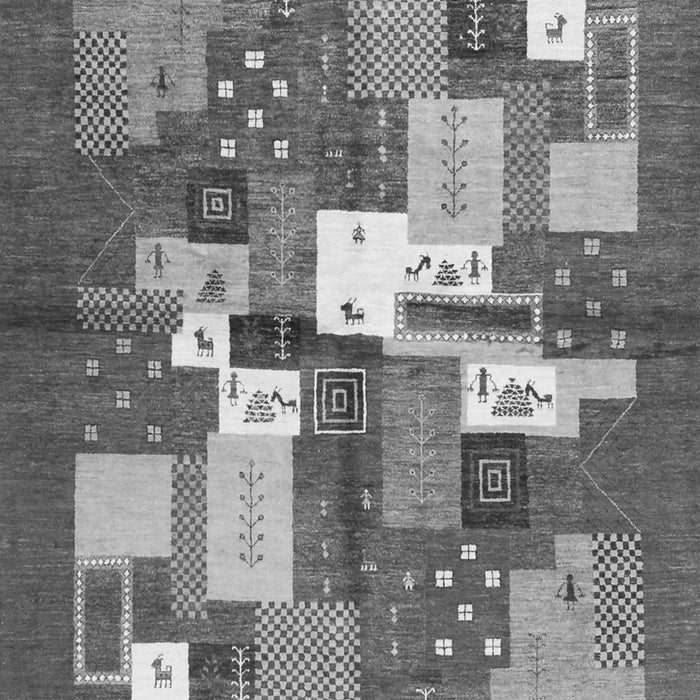 Abstract Gray Contemporary Rug, con1577gry