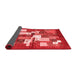 Abstract Red Contemporary Area Rugs