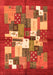 Serging Thickness of Machine Washable Abstract Orange Contemporary Area Rugs, wshcon1577org