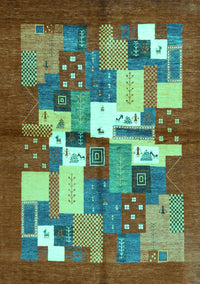 Abstract Turquoise Contemporary Rug, con1577turq