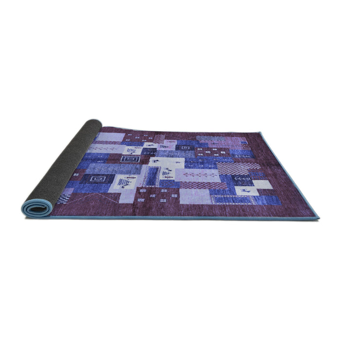 Sideview of Abstract Blue Contemporary Rug, con1577blu