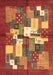 Machine Washable Abstract Brown Contemporary Rug, wshcon1577brn