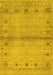 Machine Washable Abstract Yellow Contemporary Rug, wshcon1578yw