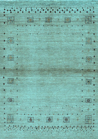 Abstract Light Blue Contemporary Rug, con1578lblu