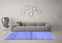 Machine Washable Abstract Blue Contemporary Rug, wshcon1578blu