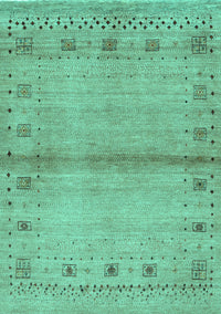 Abstract Turquoise Contemporary Rug, con1578turq