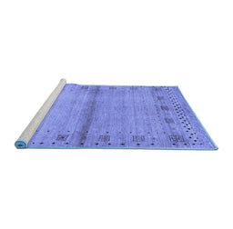 Sideview of Machine Washable Abstract Blue Contemporary Rug, wshcon1578blu