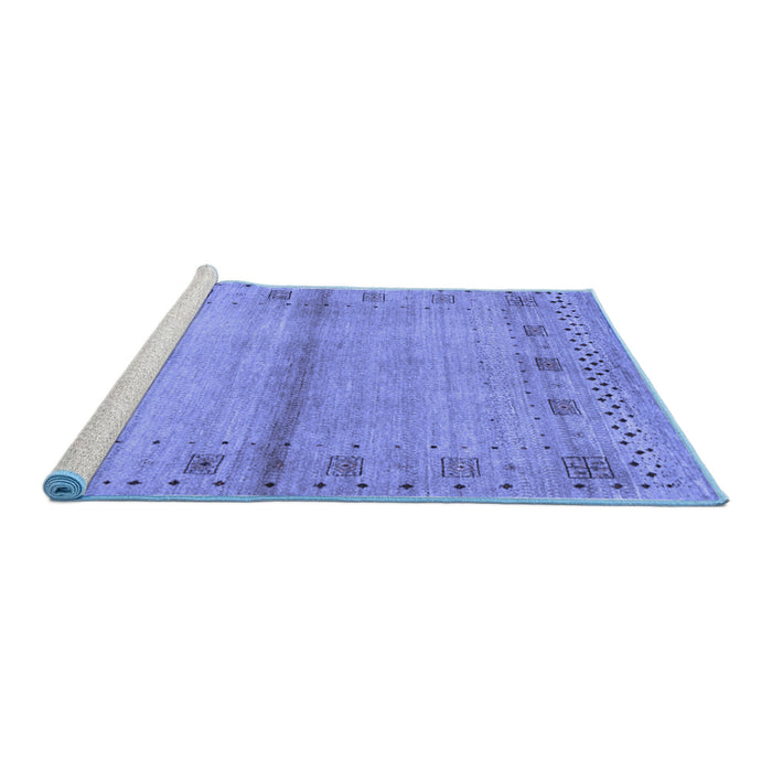 Sideview of Machine Washable Abstract Blue Contemporary Rug, wshcon1578blu
