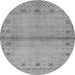 Machine Washable Abstract Gray Contemporary Rug, wshcon1578gry