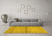 Machine Washable Abstract Yellow Contemporary Rug in a Living Room, wshcon1578yw