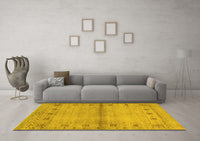 Machine Washable Abstract Yellow Contemporary Rug, wshcon1578yw