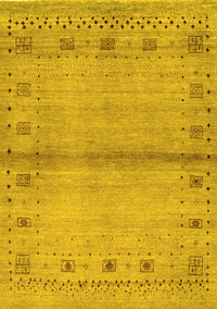 Abstract Yellow Contemporary Rug, con1578yw