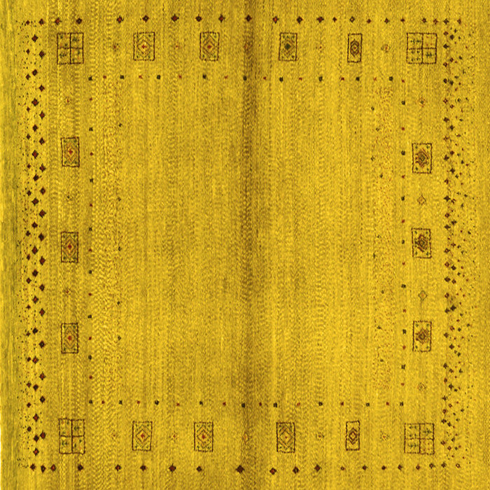 Square Abstract Yellow Contemporary Rug, con1578yw