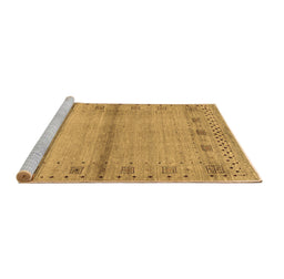 Sideview of Machine Washable Abstract Brown Contemporary Rug, wshcon1578brn