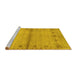 Sideview of Machine Washable Abstract Yellow Contemporary Rug, wshcon1578yw