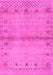 Machine Washable Abstract Pink Contemporary Rug, wshcon1578pnk