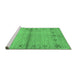 Sideview of Machine Washable Abstract Emerald Green Contemporary Area Rugs, wshcon1578emgrn