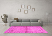 Machine Washable Abstract Pink Contemporary Rug, wshcon1578pnk