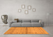 Machine Washable Abstract Orange Contemporary Area Rugs in a Living Room, wshcon1578org