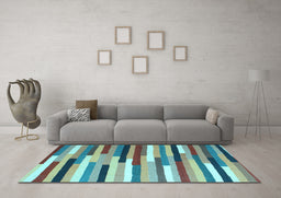 Machine Washable Abstract Light Blue Contemporary Rug in a Living Room, wshcon1579lblu