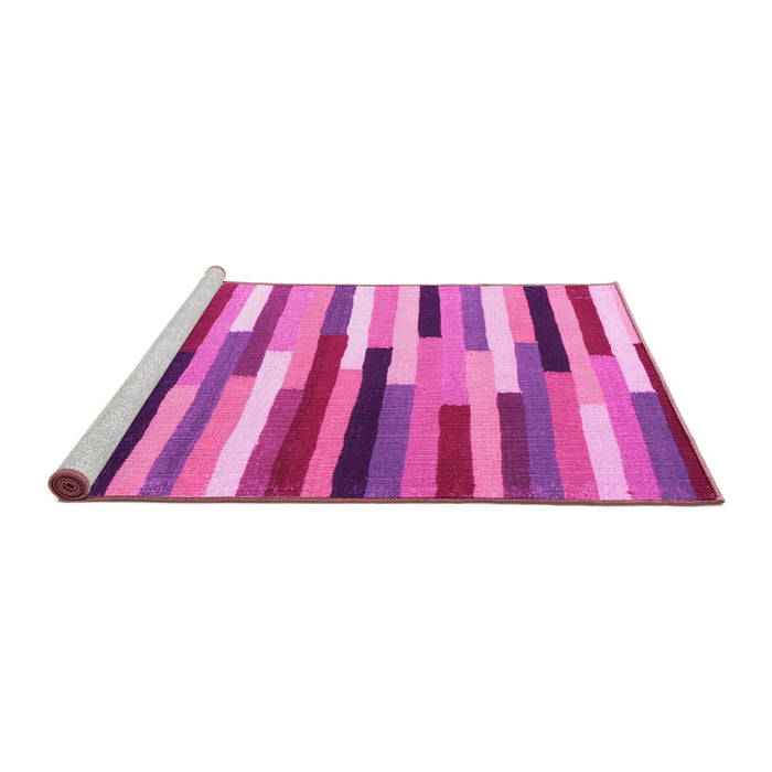 Sideview of Machine Washable Abstract Pink Contemporary Rug, wshcon1579pnk