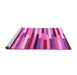 Sideview of Machine Washable Abstract Pink Contemporary Rug, wshcon1579pnk