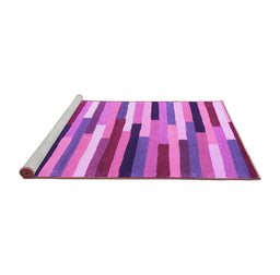 Sideview of Machine Washable Abstract Purple Contemporary Area Rugs, wshcon1579pur