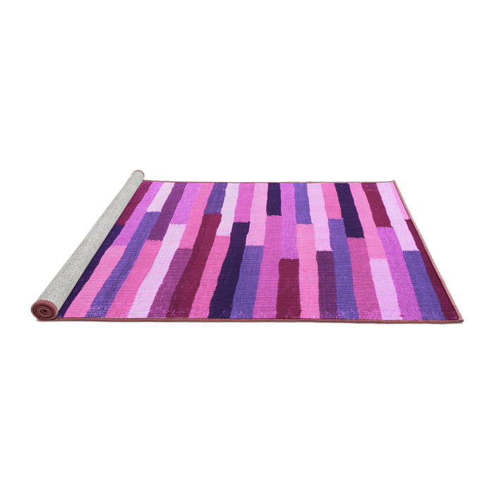 Sideview of Machine Washable Abstract Purple Contemporary Area Rugs, wshcon1579pur