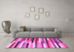 Machine Washable Abstract Pink Contemporary Rug in a Living Room, wshcon1579pnk