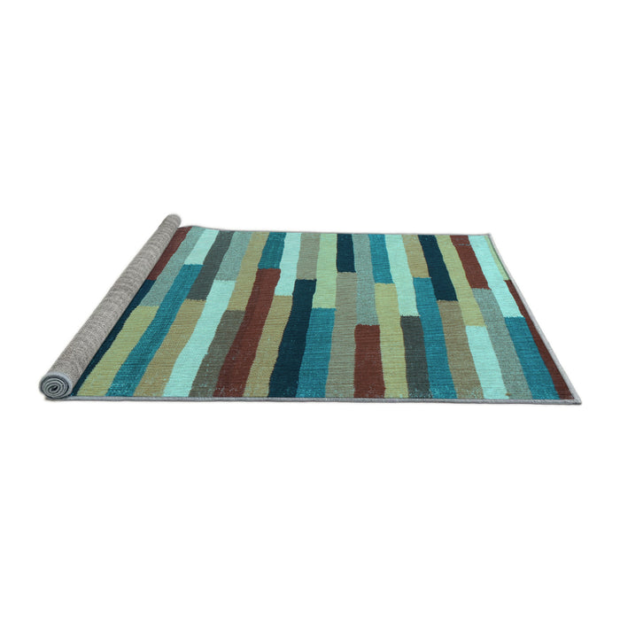 Sideview of Machine Washable Abstract Light Blue Contemporary Rug, wshcon1579lblu