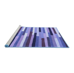 Sideview of Machine Washable Abstract Blue Contemporary Rug, wshcon1579blu