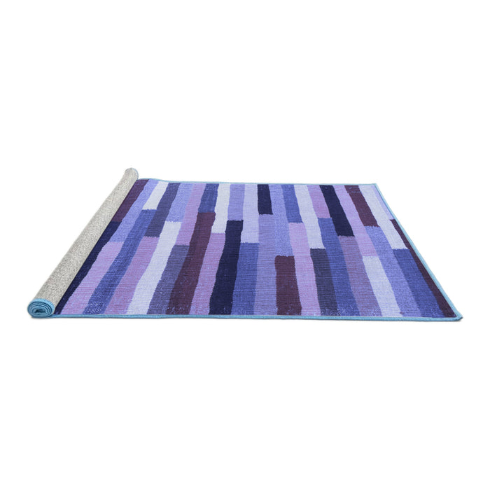 Sideview of Machine Washable Abstract Blue Contemporary Rug, wshcon1579blu