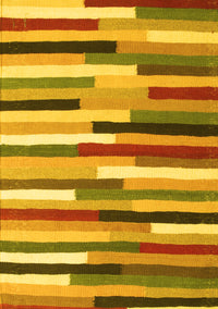 Abstract Yellow Contemporary Rug, con1579yw