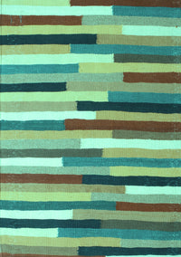 Abstract Turquoise Contemporary Rug, con1579turq