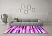 Machine Washable Abstract Purple Contemporary Area Rugs in a Living Room, wshcon1579pur