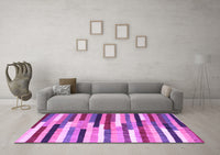 Machine Washable Abstract Purple Contemporary Rug, wshcon1579pur