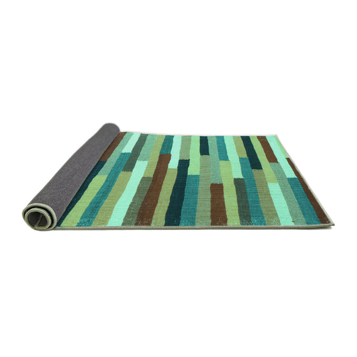 Sideview of Abstract Turquoise Contemporary Rug, con1579turq