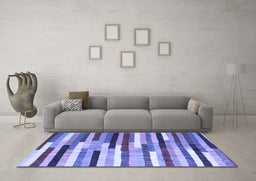 Machine Washable Abstract Blue Contemporary Rug in a Living Room, wshcon1579blu