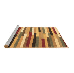 Sideview of Machine Washable Abstract Brown Contemporary Rug, wshcon1579brn