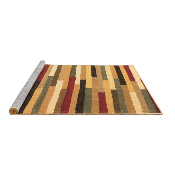 Sideview of Machine Washable Abstract Brown Contemporary Rug, wshcon1579brn