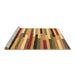 Sideview of Machine Washable Abstract Brown Contemporary Rug, wshcon1579brn