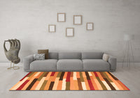 Machine Washable Abstract Orange Contemporary Rug, wshcon1579org