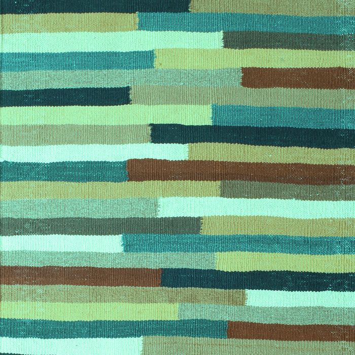 Machine Washable Abstract Turquoise Contemporary Area Rugs, wshcon1579turq