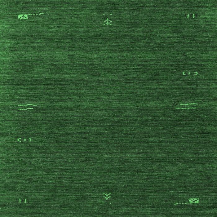 Square Machine Washable Abstract Emerald Green Contemporary Area Rugs, wshcon157emgrn